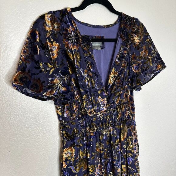 Anthropologie The Somerset Maxi Dress Velvet Edition Purple Size XS Boho - Picture 4 of 9